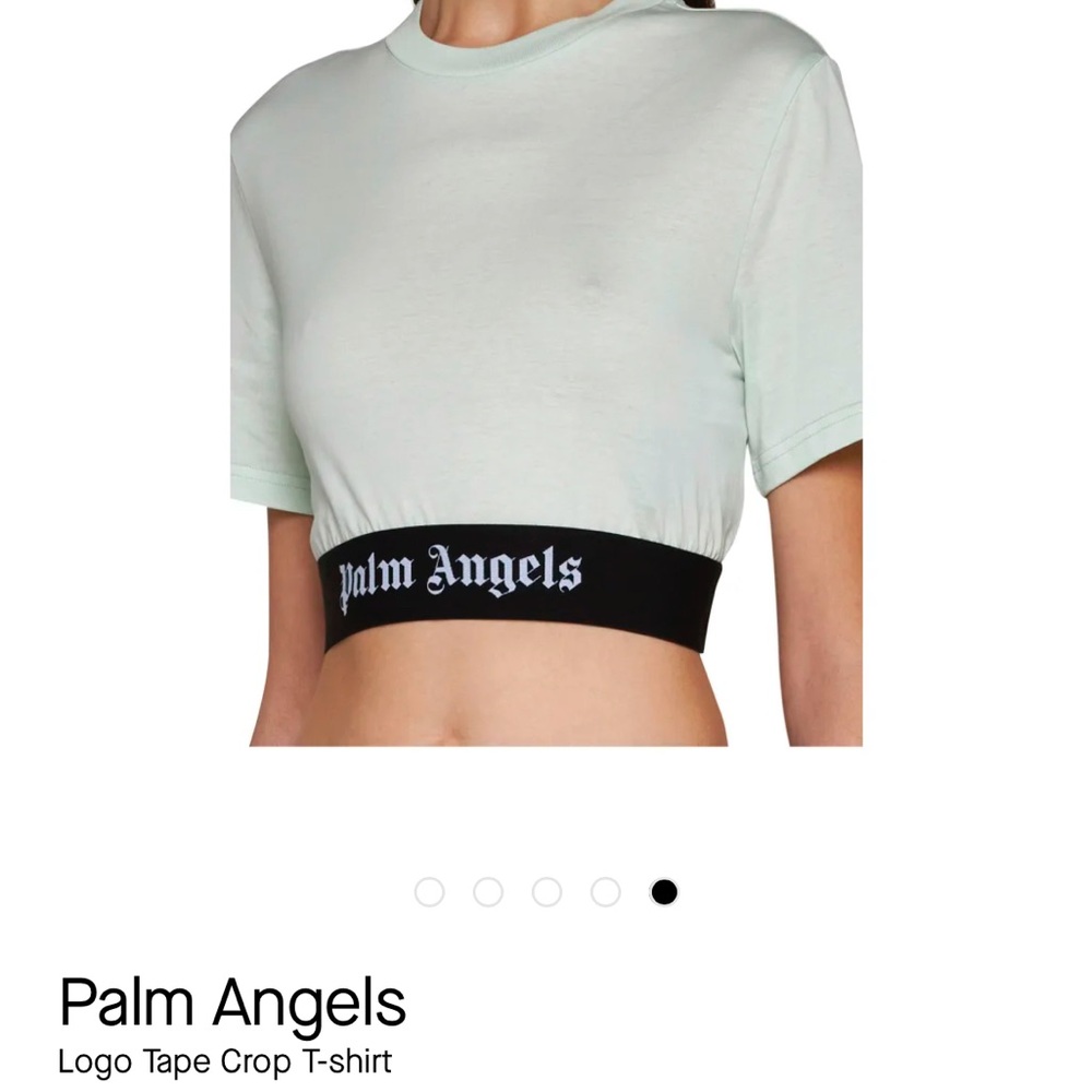 Palm Angels Crop Top and Leggings Set - Mint Green/Black and White
